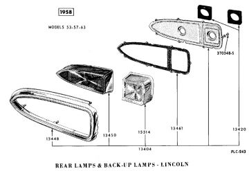 Tail Light Taillamp Assembly, Driver Side- NOS